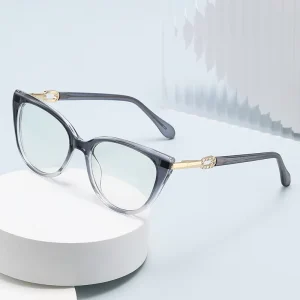 83759 Cat Eye TR90 Photochromic Spring Hinge Anti-Blue-Light Optical Eyeglass Frames for Women