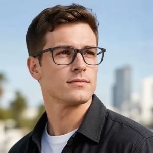 86320 Plastic Rectangle Eyeglass Frames for Men