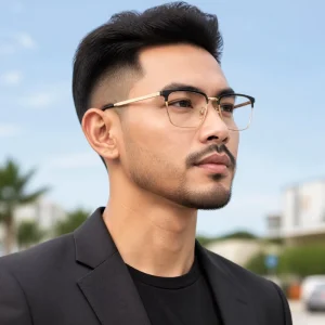 88216 Eyebrow Optical Titanium Eyeglass Frames for Men
