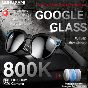 8K HD AI Smart Glasses with 800MP Camera, Calls, AI Translation, Voice Assistant, and Control for Men and Women