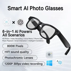 8MP AI Smart Camera Glasses 32MP HD Camera Wireless Audio 4K Video Translation Object Recognition Smart Eyewear