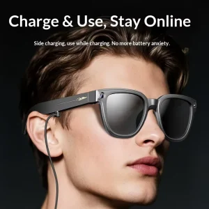 8MP AI Translation Smart Glasses with Camera, Video and Audio Recording, TR90 Frame, Push Button
