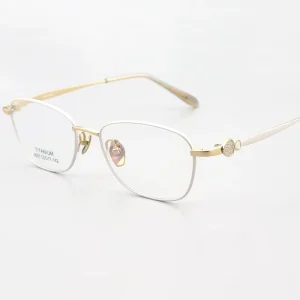 9007 Women’s Style Pure Titanium Square Shell Eyeglasses Frame 18kgold Fashionable Full Frame New Style Glasses Frame