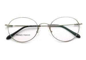 9149 Classic Round Memory Eyeglass Frame Double-Beam Design