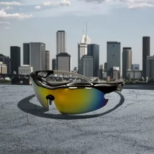 9440 Men’s Polarized Sunglasses with Black Rectangular PC Frame and UV400 Protection