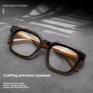 A10056 Men’s High Prescription Thickened Wide Frame Retro Tortoiseshell Prescription Reading Glasses