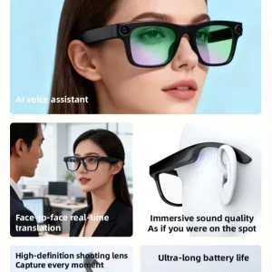 AG03 Ultra AI Smart Glasses 8MP Camera Photo Audio Video Recording Translation Sunglasses with Charging