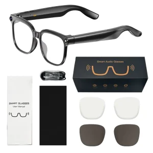 AI Assistant Wireless IP68 Waterproof 1080P HD Video Smart Glasses Dual Lenses Hands-Free Display Touch Control AR Navigation