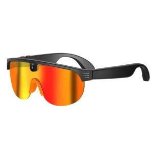 AI Camera Glasses Electroplated Lenses HD Shooting UV Protection Touch Control IP66 Waterproof Smart Sports Outdoor Cycling