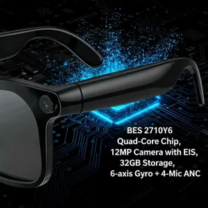 AI Camera Glasses with First-Person Perspective and Hands-Free Photography