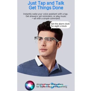 AI Eyewear Hands Free Call Play Music Remote Take Photos AI Voice Assistant for Men Women Daily Wear Smart Glasses