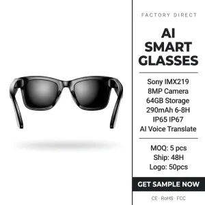 AI Smart Glasses 8MP 1080P Camera Voice Control Object Recognition Real-Time Translation Wearable Eyewear