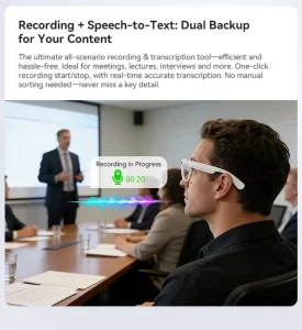 AI Smart Glasses 8MP HD Camera AI Recognition Real time Translation Calling Photochromic Lenses Audio Recording Sunglasses