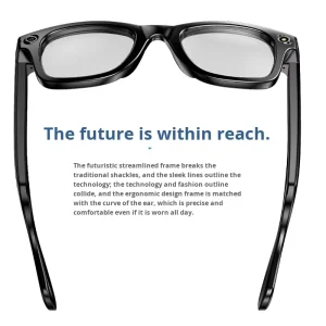 AI Smart Glasses WiFi Transfer 8MP Camera 1080P POV Video Dual Microphone Noise Reduction W610