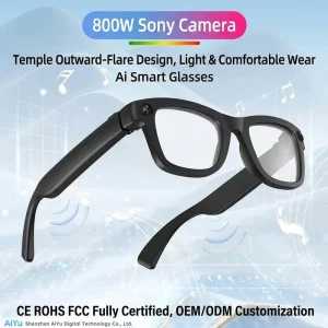 AI Smart Glasses with 1080P Camera & Bluetooth Audio Polarized Video Recording Sunglasses with AI Assistant Wireless Bluetooth