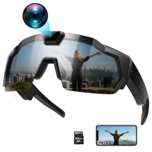 AI Smart Glasses with 8MP Camera 1200P Video Recording Photo Recognition for Running