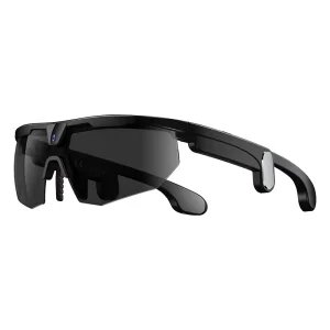 AI Smart Glasses with Black Frame, Touch Button, HD Display, Calls, Camera, ABS+PC Frame