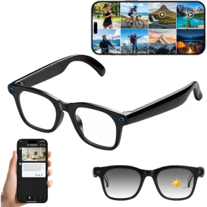 AI Smart Glasses with Camera AI Voice Assistant 8MP 1080P HD Video and Audio Recording