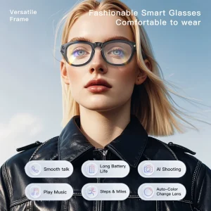 AI Smart Glasses with Camera HD Video & Photo Capture Real Time Translation Recording Glasses for Travel Meetings & Vlogging