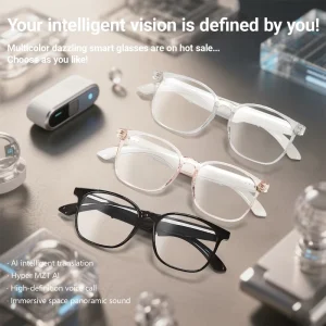 AI Smart Glasses with Multilingual Translation, Voice Assistant, and Bluetooth Audio