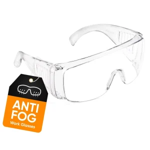 ANSI Z87 Safety Goggles with Anti-Fog Lens for Industrial Work and Prescription Glasses