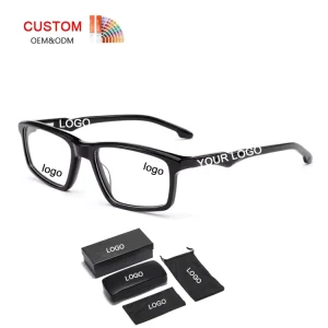 Acetate Frame Sports Eyewear for Women and Men UV400 Lightweight Vintage Optical Glasses with Case