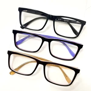 Acetate Full-Rim Rectangle Reading Glasses Unisex Adults Solid Pattern