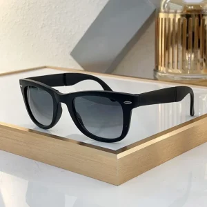 Acetate Men’s Sunglasses Matte Black Square Frame UV400 Protection for Casual and Driving