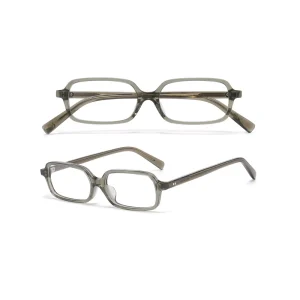 Acetate Minimalist Rectangular Transparent Grey Optical Eyeglass Frames