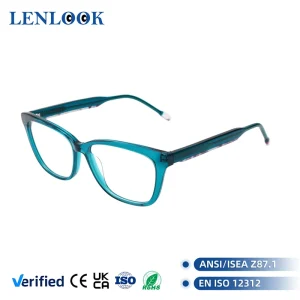 Acetate Optical Frames with PC Lenses for Men and Women Prescription Eyeglasses