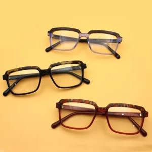 Acetate Rectangular Eyeglass Frames Anti-Blue-Ray Optical Glasses for Women