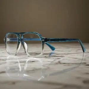 Acetate Round Optical Eyeglass Frames with Anti-Blue Light Lenses for Women