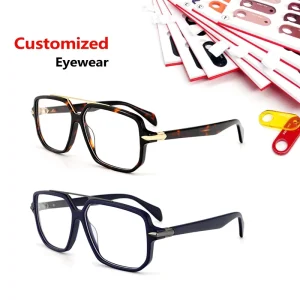 Acetate Single-Bridge Retro Eyeglass Frames