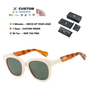 Acetate Sunglasses Custom Logo Gradient HD UV400 Coated Lenses Vintage Sunglasses