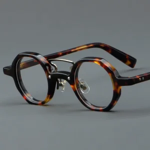 Acetate Unisex Vintage Small Spectacle Frames Thick Optical Eyeglasses
