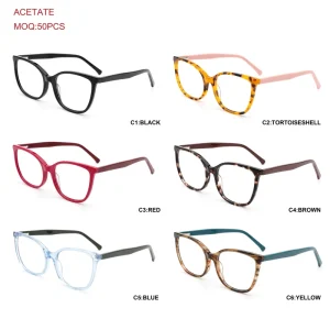 Acetate Women’s Cat Eye Prescription Optical Frames with OEM Logo