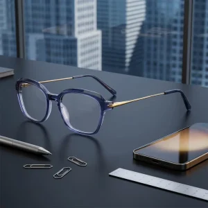 Acetate and Metal Cat-Eye Full-Rim Prescription Optical Frames, Unisex, Computer Glasses