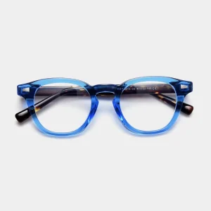Acetate and TR90 Blue-Light-Blocking Square Eyeglass Frames for Men and Women, Prescription Myopia Glasses