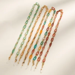 Acrylic Eyewear Chain Glasses Strap Cord Beaded Link Silicone Loop Colorful Fashion Accessories Women Custom OEM