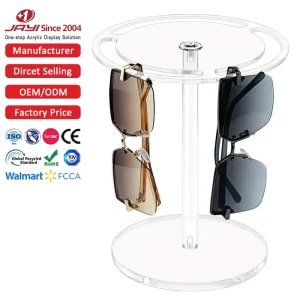 Acrylic Rotating Sunglasses Organizer Holder Eyeglass Display Stand Tabletop Storage Rack