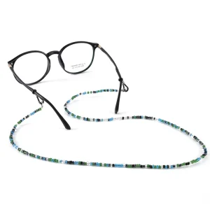 Adjustable Beaded Eyeglass Strap and Chain with Anti-Slip Holder