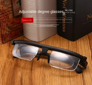 Adjustable-Focus TR90 Reading Glasses -6D to +3D Diopters Lightweight White