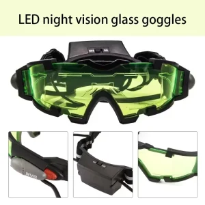 Adjustable LED Night Vision Motorcycle Goggles Flip-Out Light Waterproof Racing Hunting Skiing Eyewear