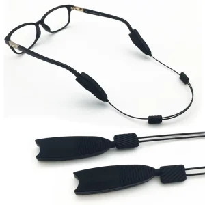 Adjustable Silicone Sunglasses Strap for Outdoor Sports with Cord Chain Retainer Holder