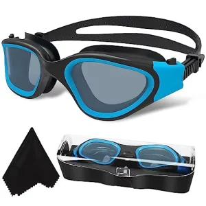Adult Large-Frame Swimming Goggles with High-Definition Electroplated PC Lenses UV Protection and Silicone