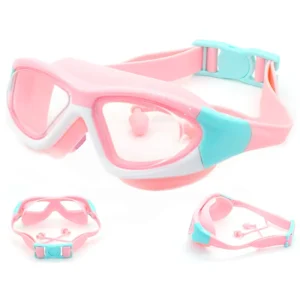 Adult Sports Eyewear with Wide Vision Diving Nose Cover Anti-Fog PC Frame