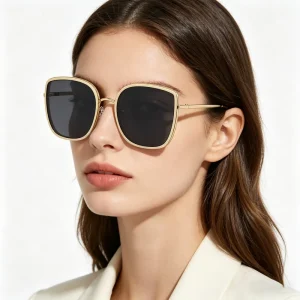 American Retro Metal Rimless Sunglasses Lightweight Women Men