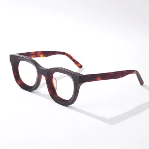 Animal Print Acetate Full-Rim Large Eyeglasses Frames for Men