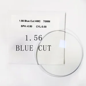 Anti-Blue Light Blue Cut 1.56 Ophthalmic Resin Prescription Optical Lenses