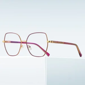 Anti Blue Light Glasses Frame Spectacles for Women Eyewear Custom Brand High Quality Metal Optical Frames